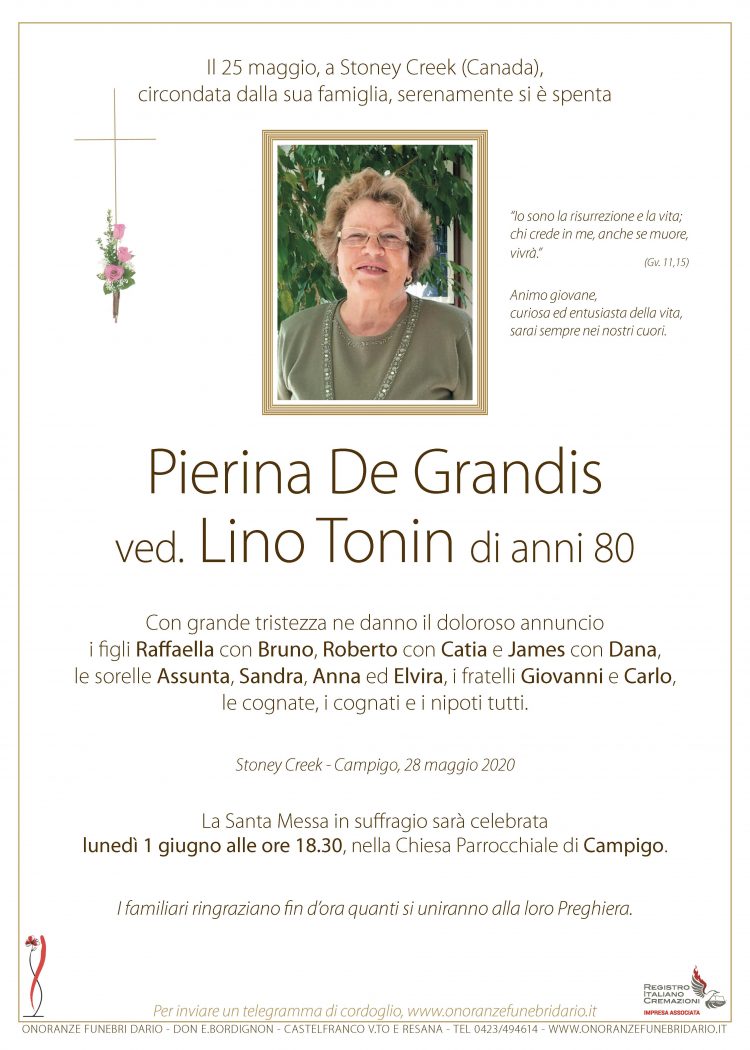 Pierina De Grandis ved. Lino Tonin