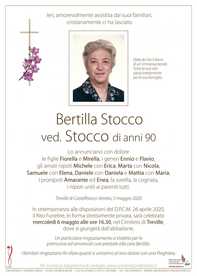 Bertilla Stocco ved. Stocco