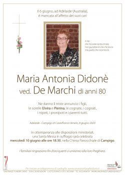 Maria Antonia Didonè ved. De Marchi