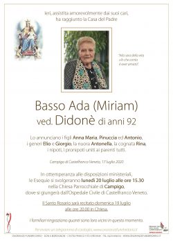 Basso Ada Miriam ved. Didonè