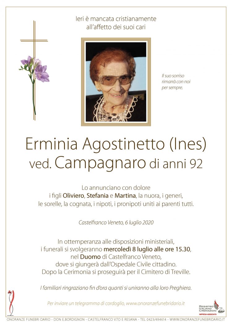 Agostinetto Erminia (Ines) ved. Campagnaro