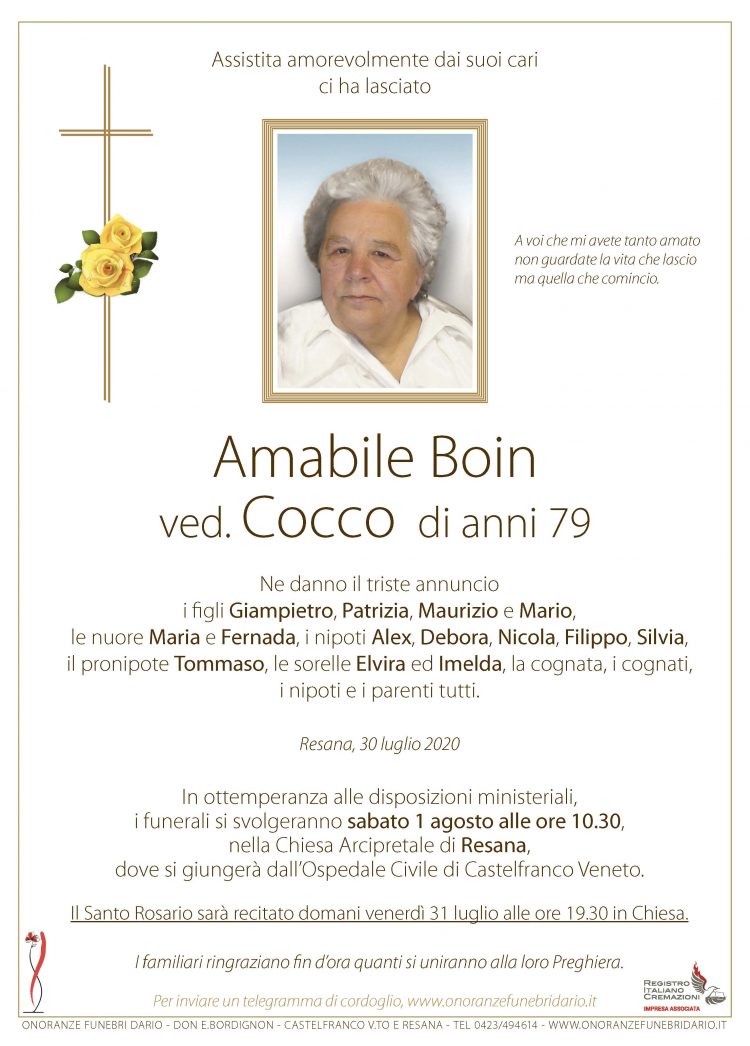 Amabile Boin ved. Cocco