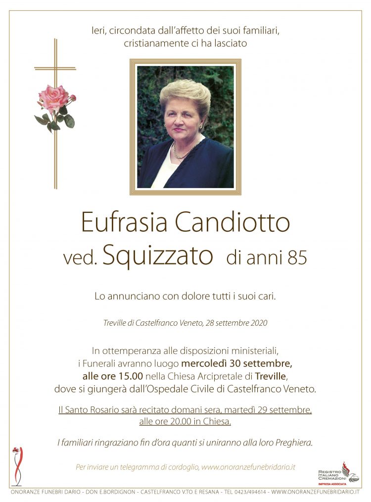 Eufrasia Candiotto ved. Squizzato