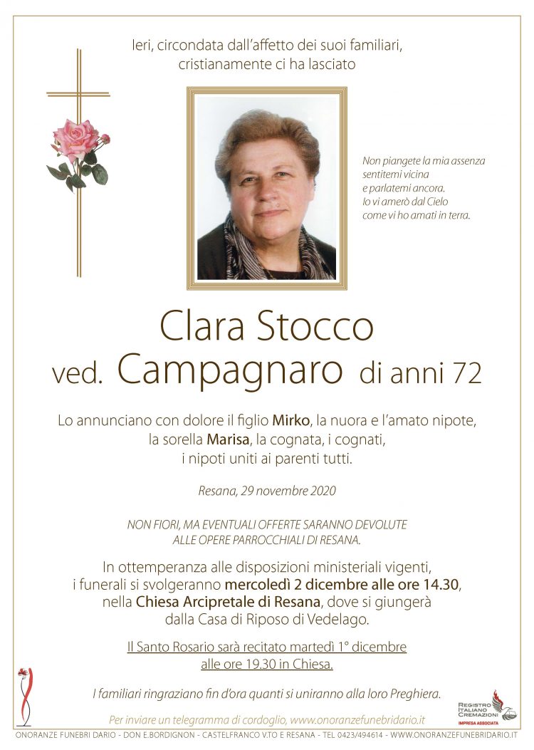 Clara Stocco ved. Campagnaro
