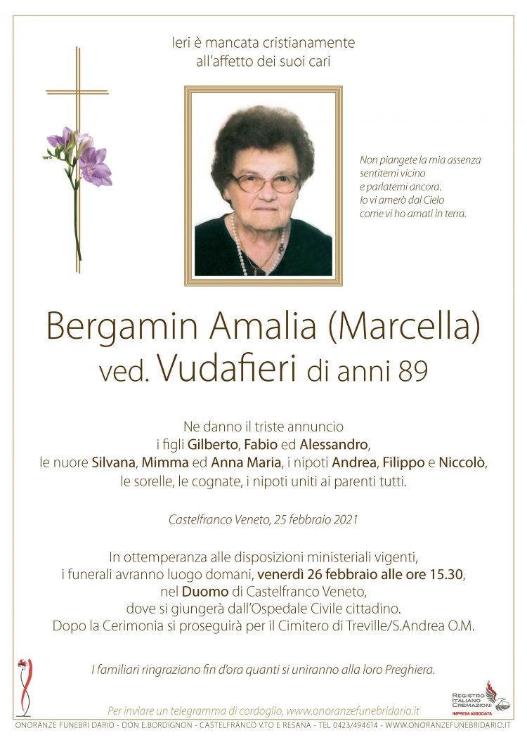 Bergamin Amalia (Marcella) ved. Vudafieri