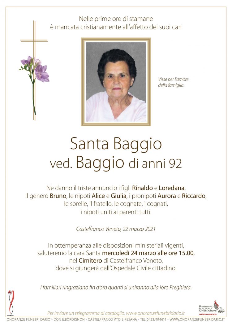 Santa Baggio ved. Baggio