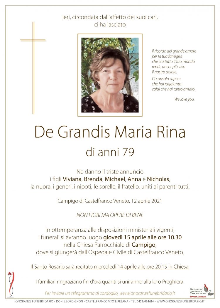 De Grandis Maria Rina