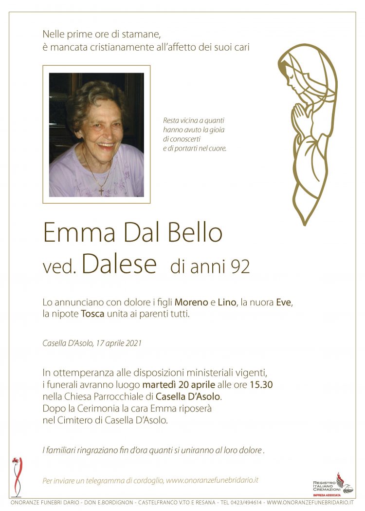 Emma Dal Bello ved. Dalese