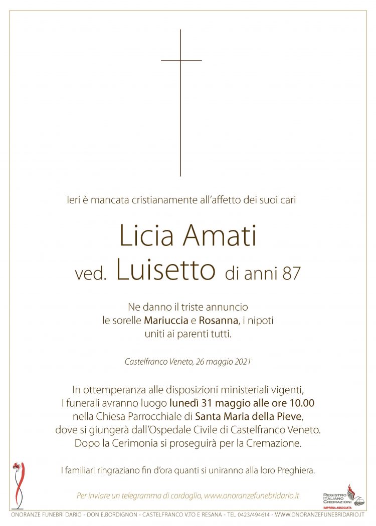 Licia Amati ved. Luisetto