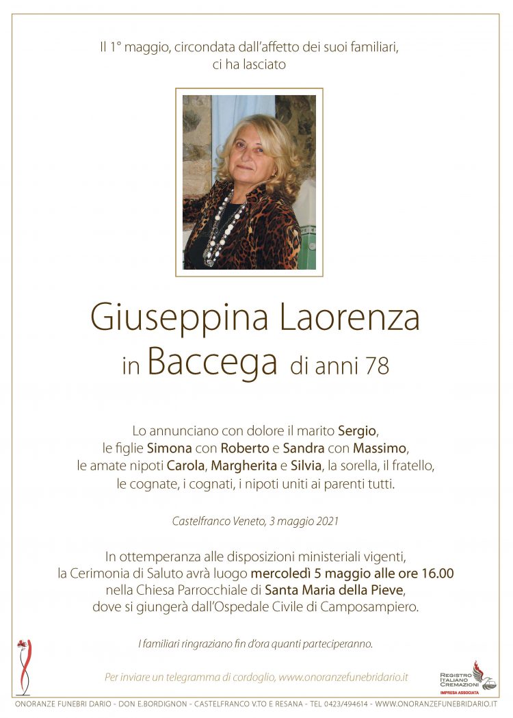 Giuseppina Laorenza in Baccega