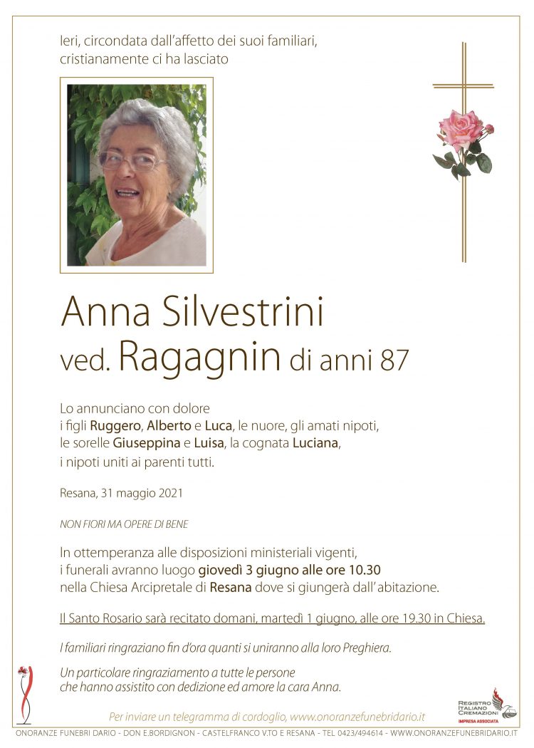 Anna Silvestrini ved. Ragagnin