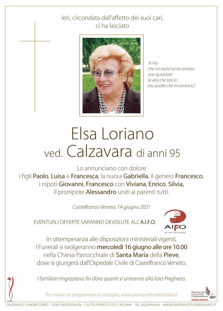 Elsa Loriano ved. Calzavara