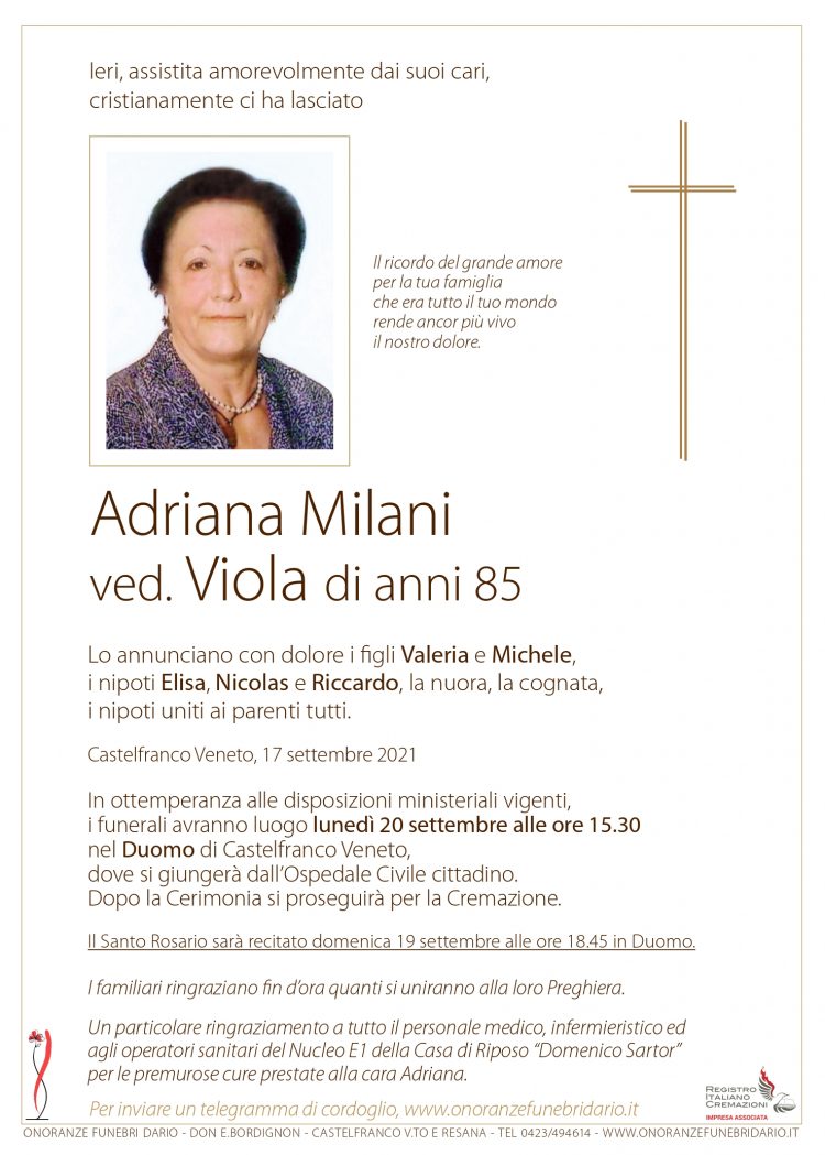 Adriana Milani ved. Viola