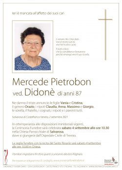 Mercede Pietrobon ved. Didonè