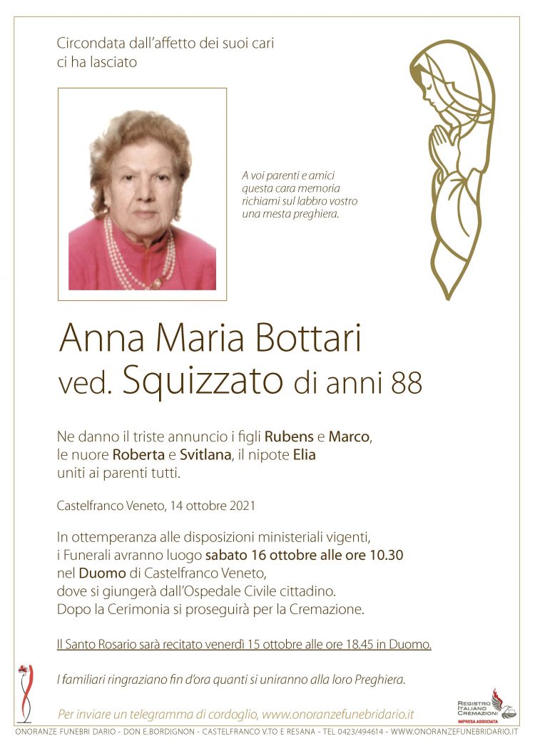 Anna Maria Bottari ved. Squizzato