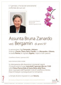 Assunta Bruna Zanardo ved. Bergamin