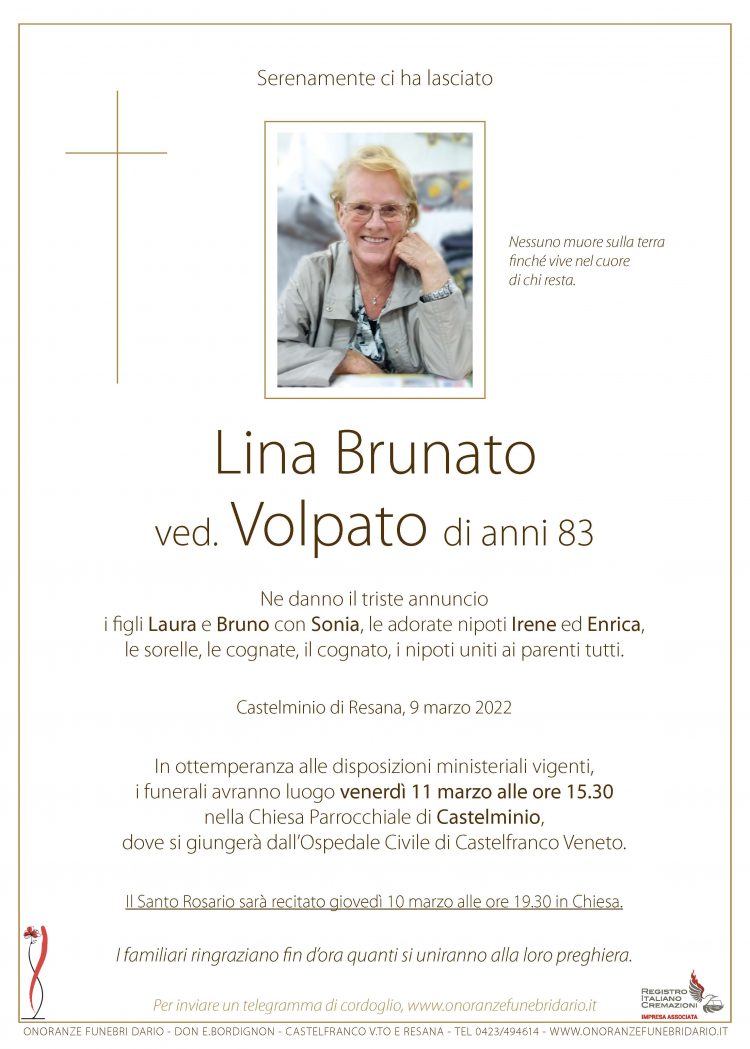 Lina Brunato ved. Volpato