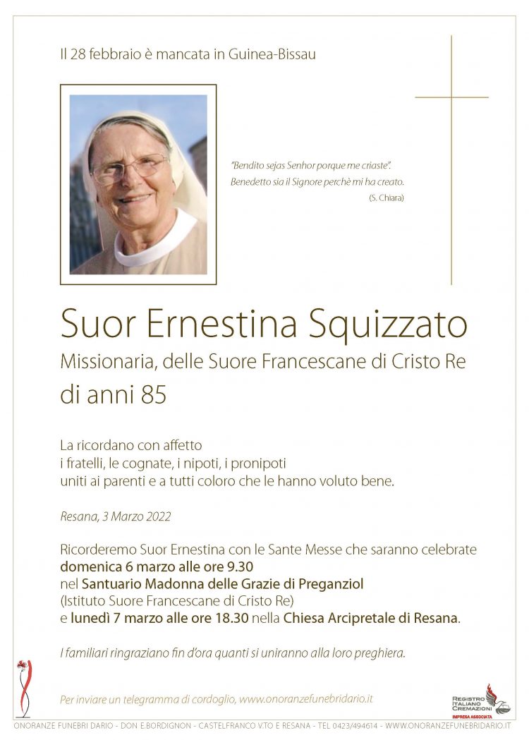 Suor Ernestina Squizzato