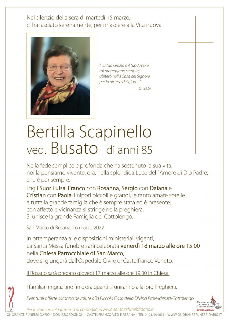 Bertilla Scapinello ved. Busato