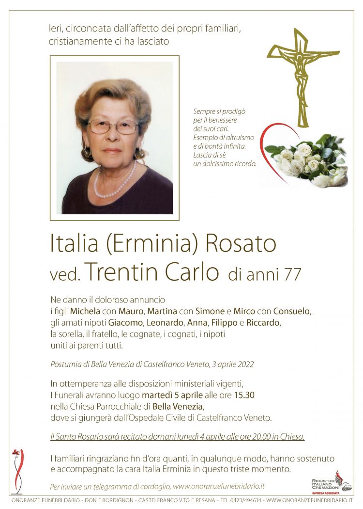 Italia Erminia Rosato ved. Trentin Carlo