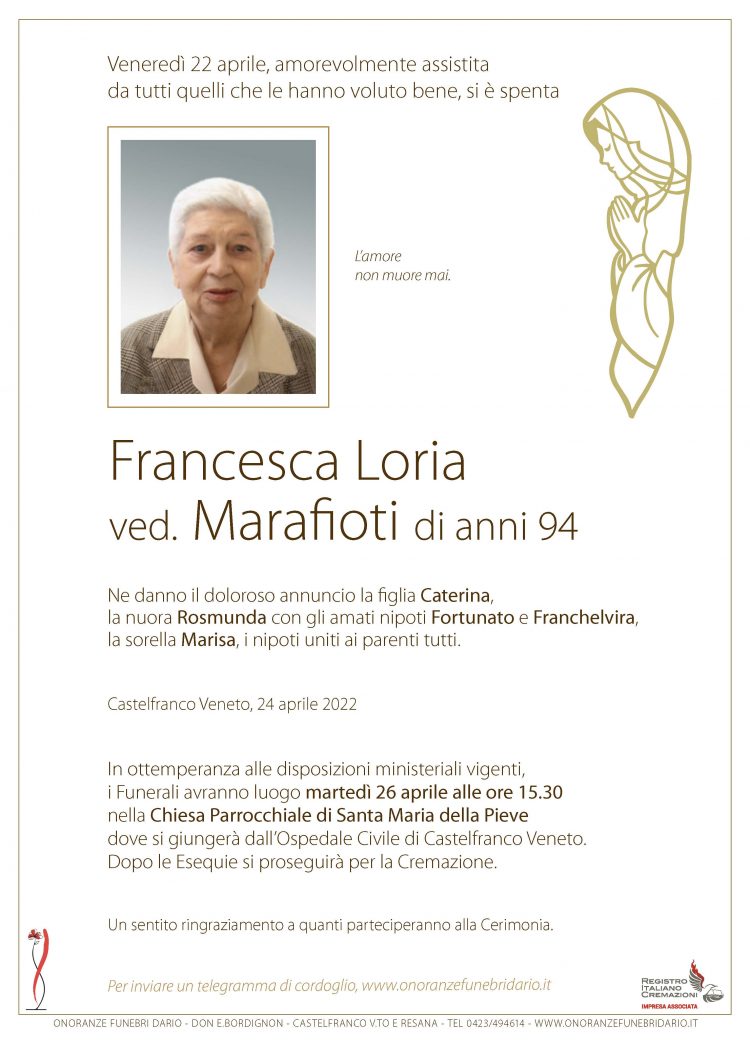 Francesca Loria ved. Marafioti