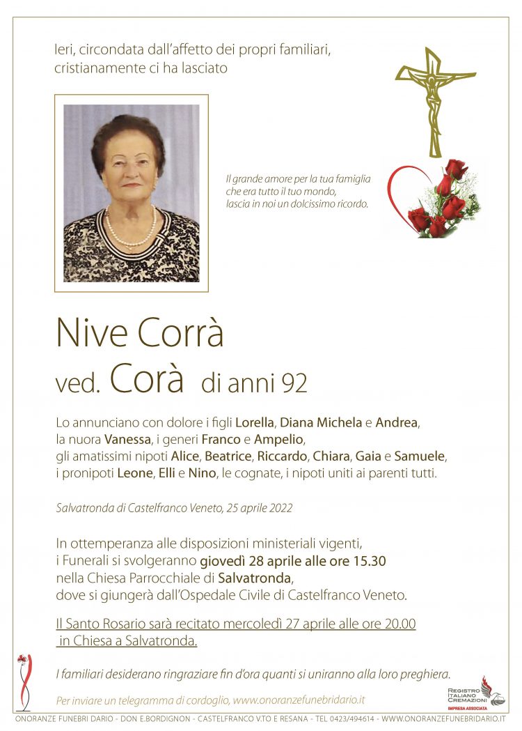 Nive Corrà ved. Corà