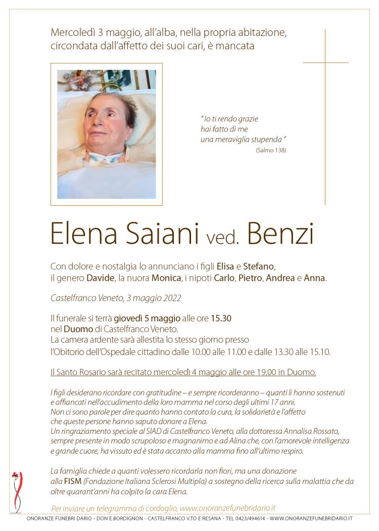 Elena Saiani ved. Benzi