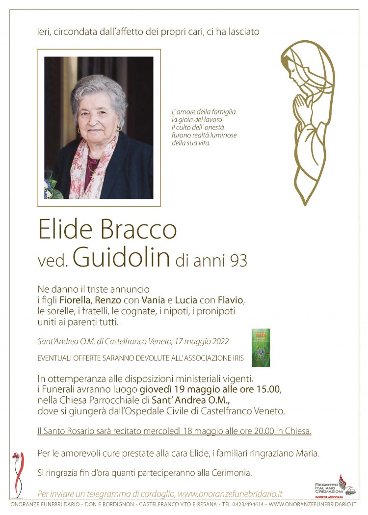 Elide Bracco ved. Guidolin