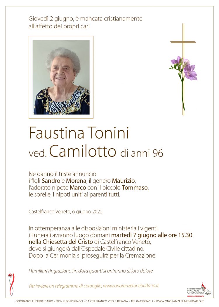 Faustina Tonini ved. Camilotto