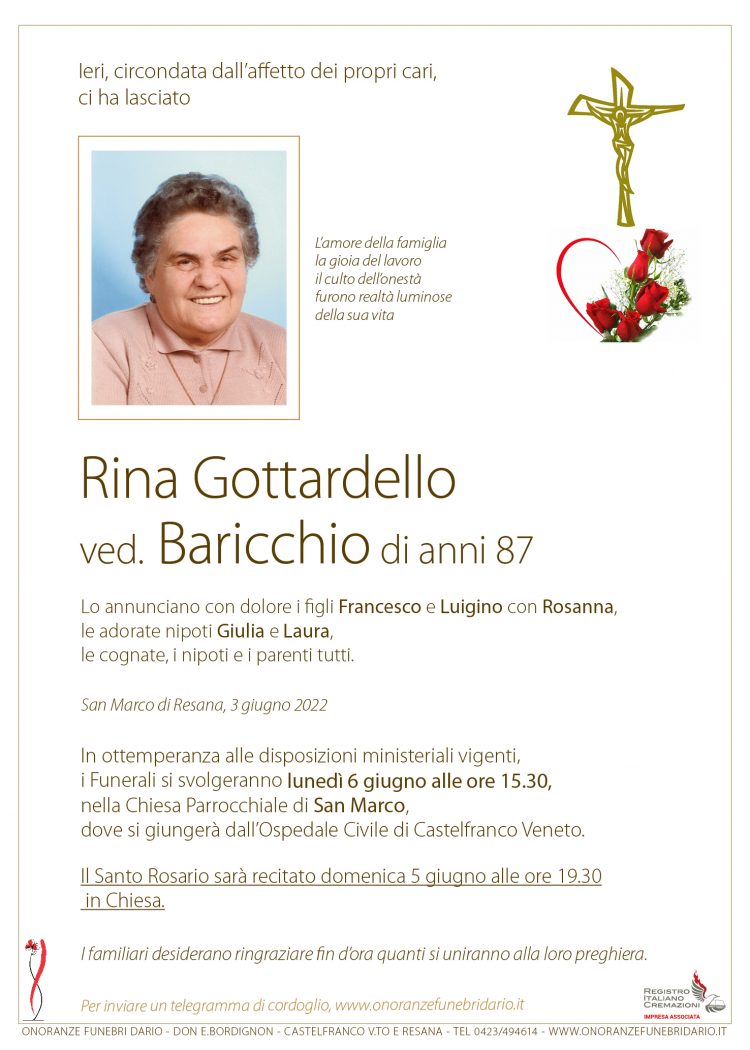 Rina Gottardello ved. Baricchio