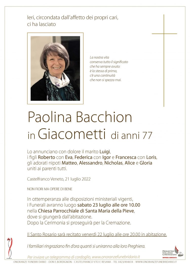 Paolina Bacchion in Giacometti