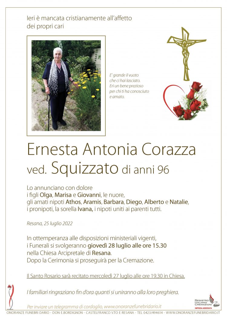 Ernesta Antonia Corazza ved. Squizzato