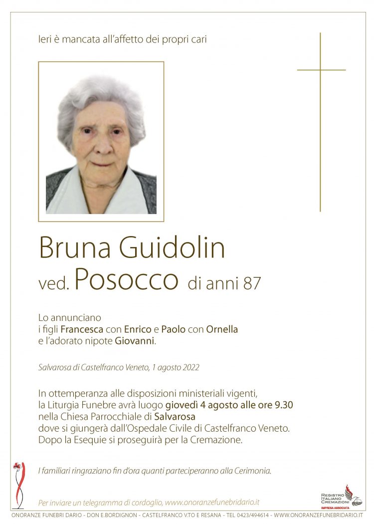 Bruna Guidolin ved. Posocco
