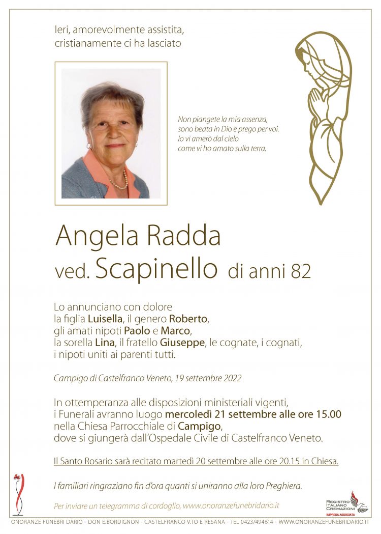 Angela Radda ved. Scapinello