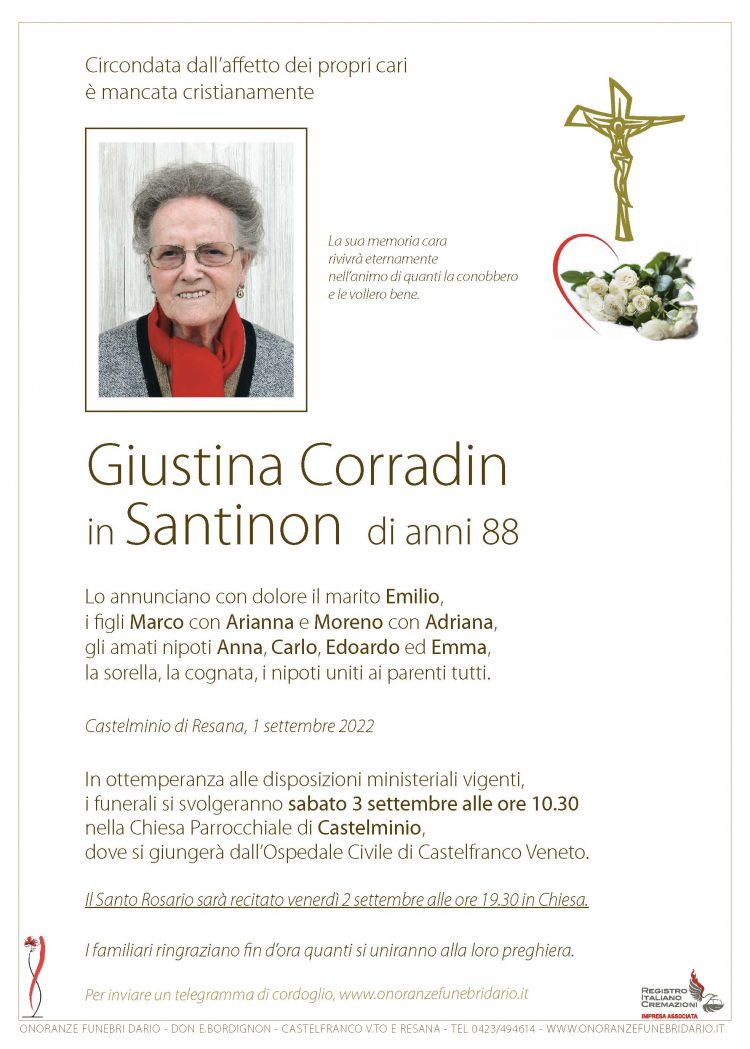 Giustina Corradin in Santinon