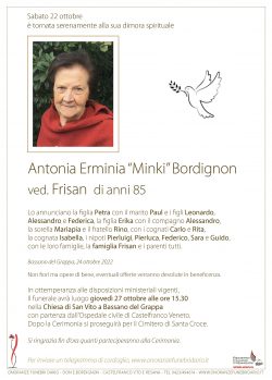 Antonia Erminia “Minki” Bordignon ved. Frisan