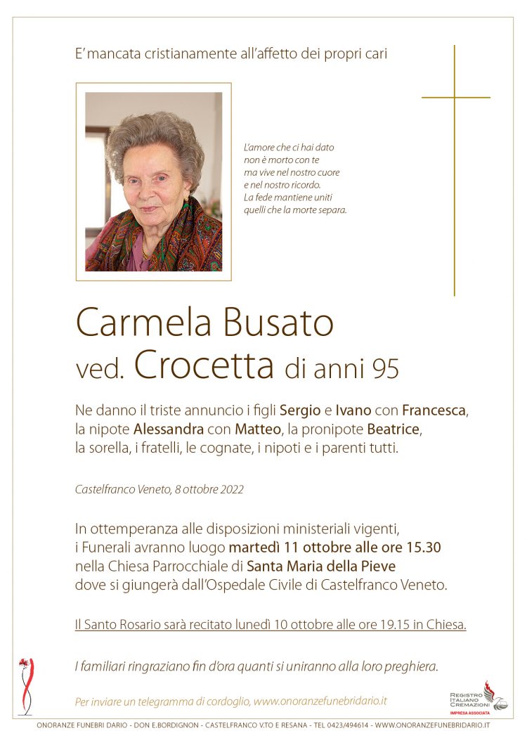 Carmela Busato ved. Crocetta