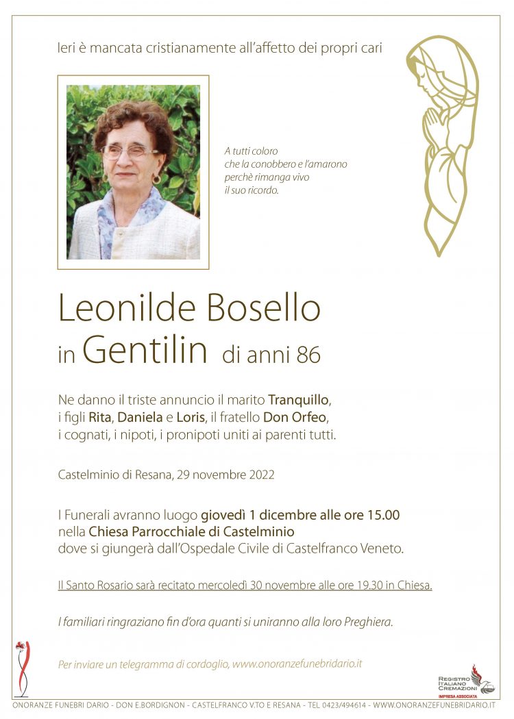 Leonilde Bosello in Gentilin