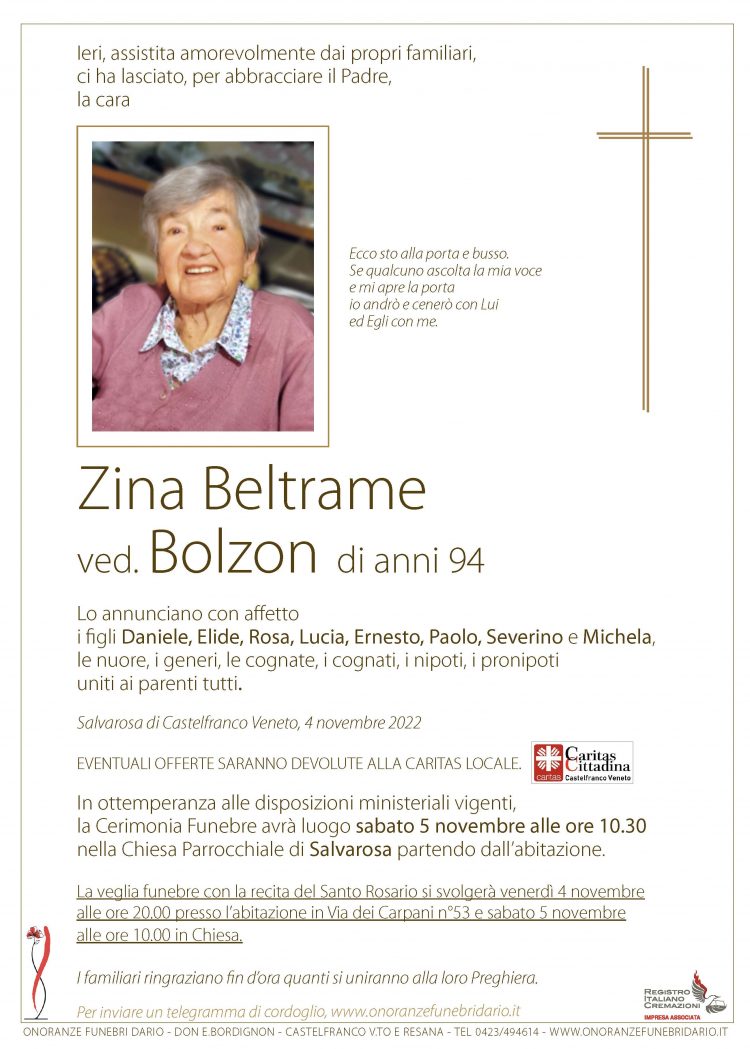 Zina Beltrame ved. Bolzon