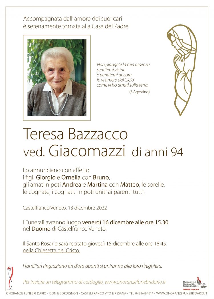 Teresa Bazzacco ved. Giacomazzi
