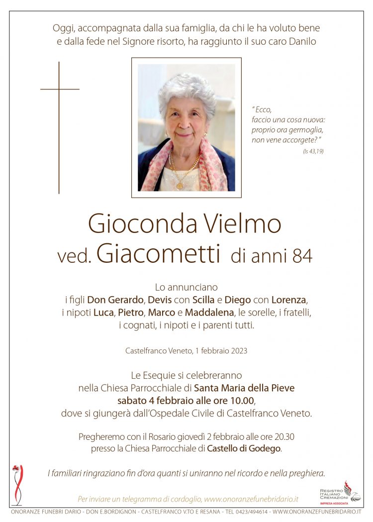 Gioconda Vielmo ved. Giacometti