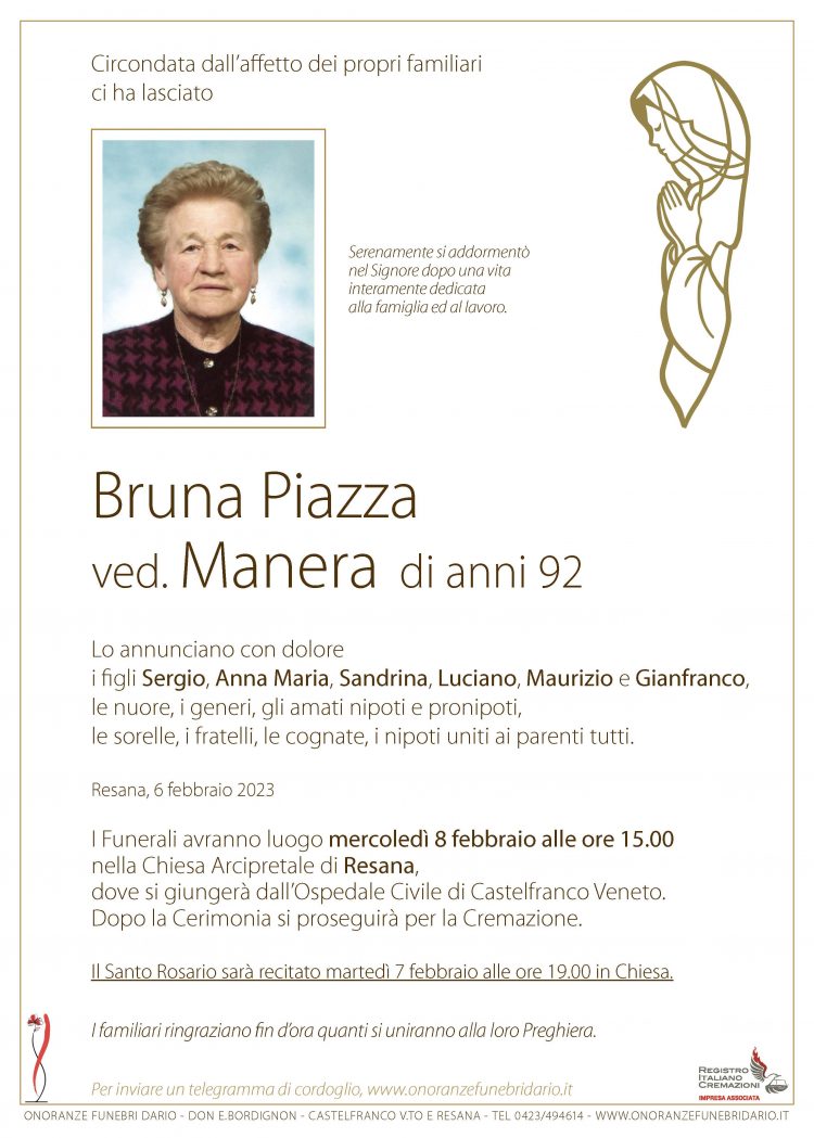 Bruna Piazza ved. Manera