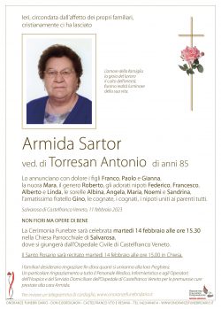 Armida Sartor vedova di Torresan Antonio