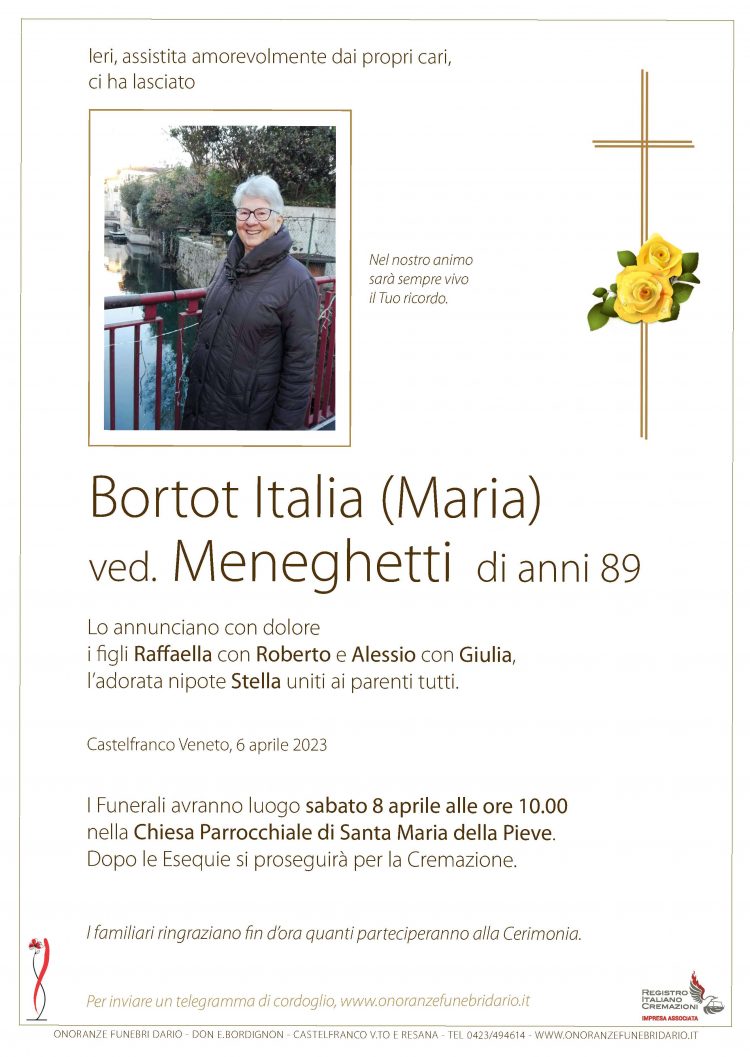 Bortot Italia (Maria) ved. Meneghetti