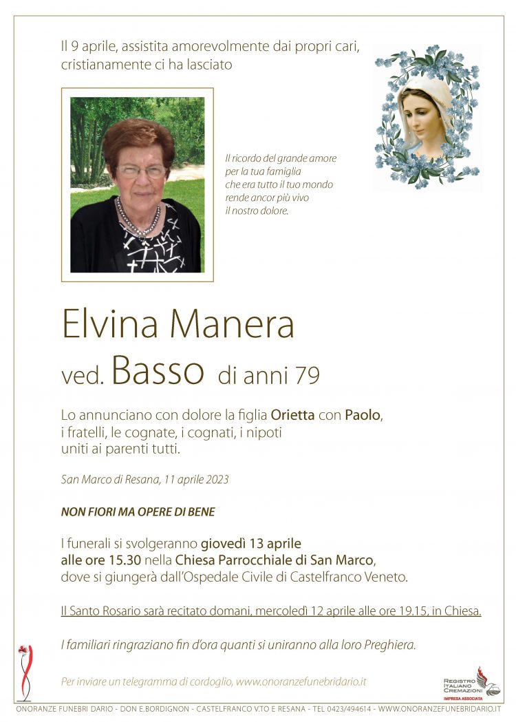Elvina Manera ved. Basso