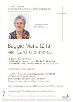 Baggio Maria (Zita) ved. Cardin