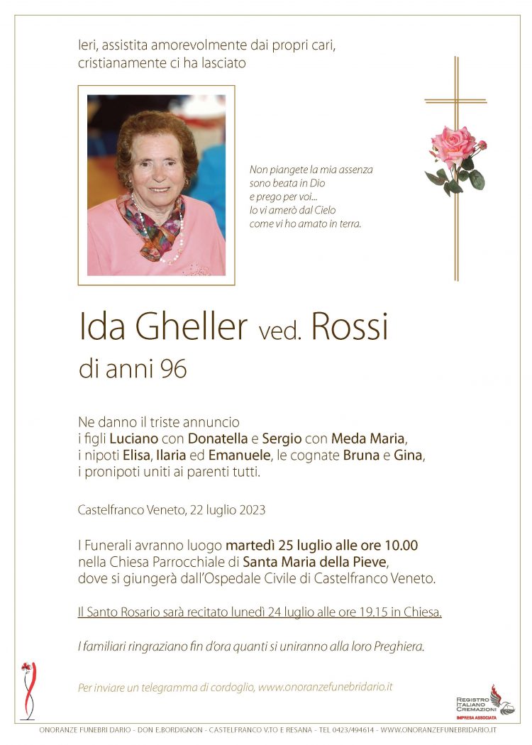 Ida Gheller ved. Rossi