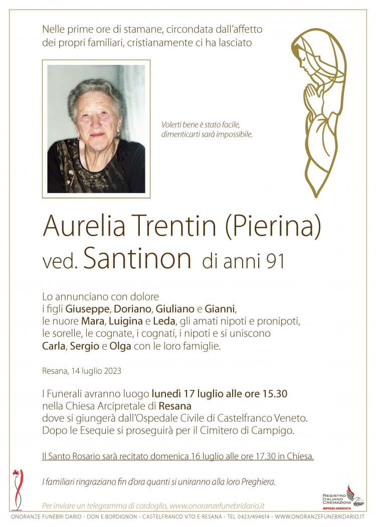 Aurelia Trentin (Pierina) ved. Santinon