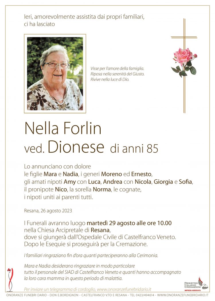 Nella Forlin ved. Dionese