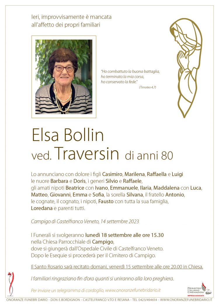 Elsa Bollin ved. Traversin